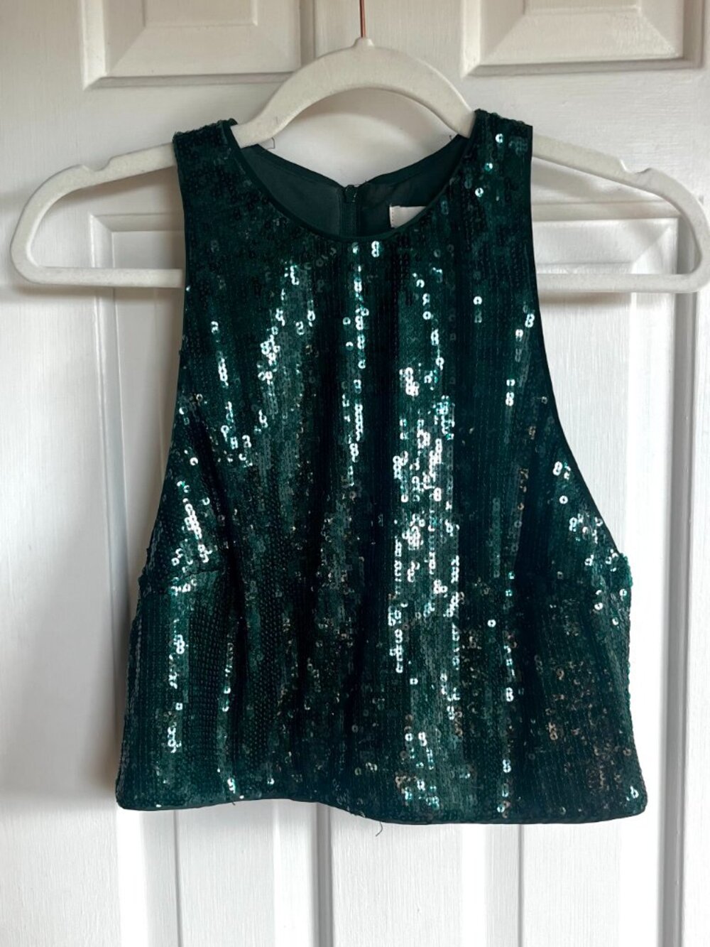 H&M Green Sequin Crop Top
